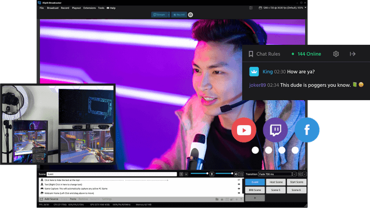 XSplit Broadcaster is the best software to start streaming to Twitch