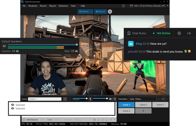 XSplit Broadcaster has the best features for Twitch streamers