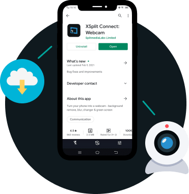 Скачайте XSplit Connect: Webcam в App Store или Play Store