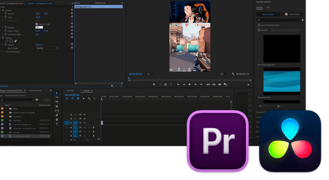 นำเข้าการบันทึก XSplit ของคุณลงในซอฟต์แวร์แก้ไขที่คุณชื่นชอบ เช่น Adobe Premiere และ DaVinci Resolve