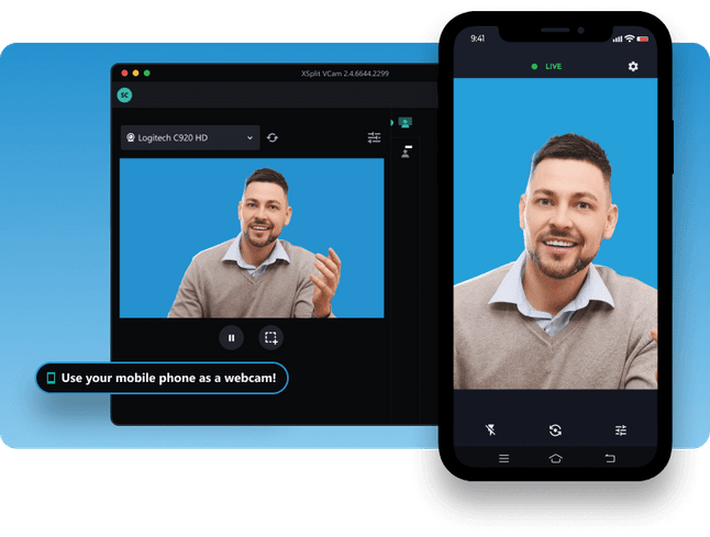 XSplit Connect: Webcam enables you to use the power of your smartphone camera as a wireless webcam