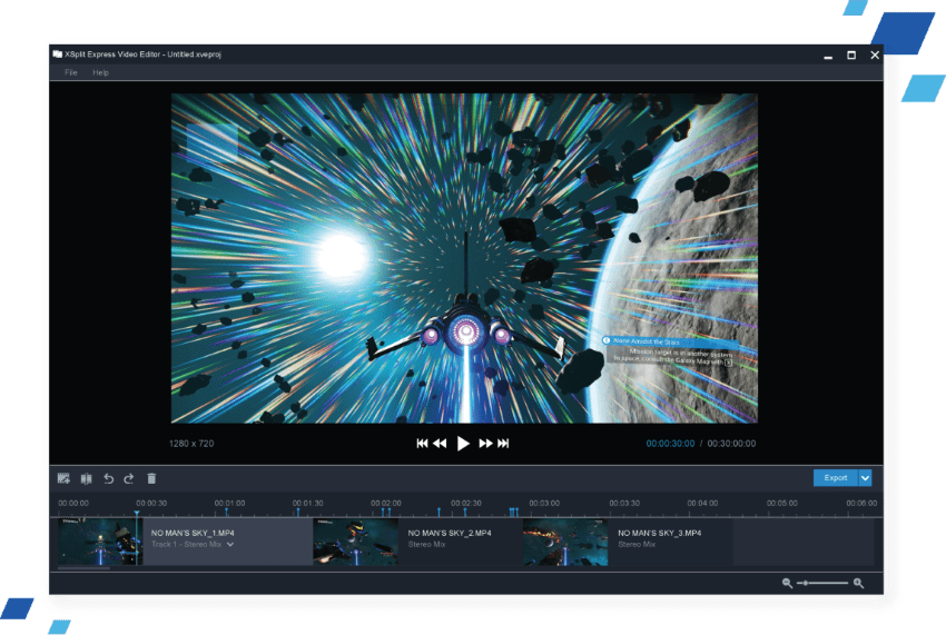 無料のエクスプレスビデオエディタ Xsplit Express Video Editor