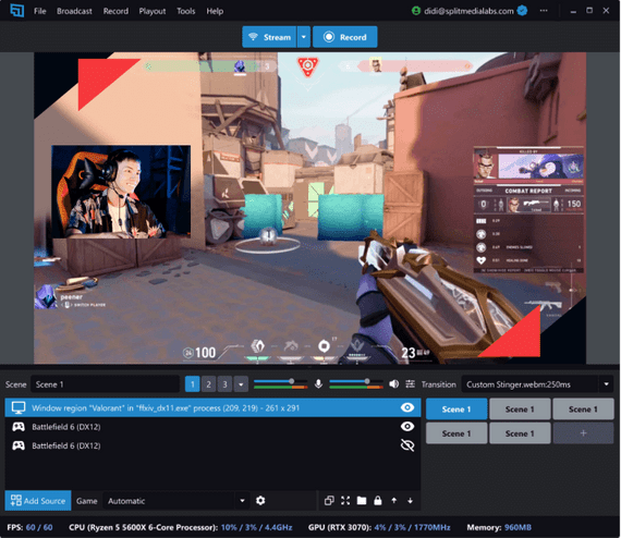 XSplit Broadcaster est le meilleur logiciel pour commencer à diffuser sur Youtube