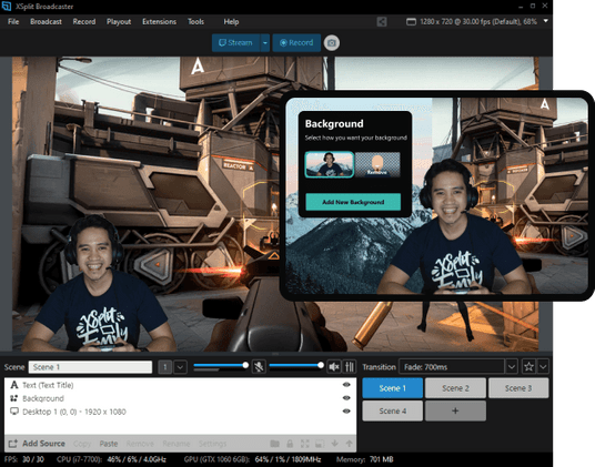 No need for green screens, use XSplit VCam on Twitch to remove your webcam background