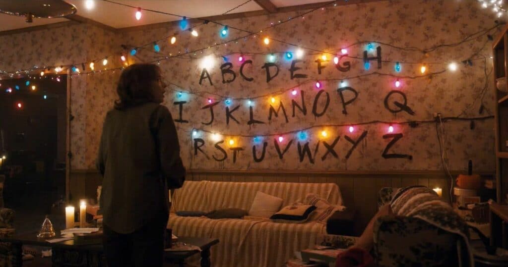 The living room from Stranger Things Spooky Halloween Backgrounds