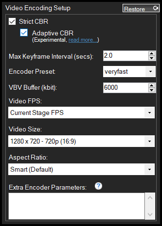 video encoding setup