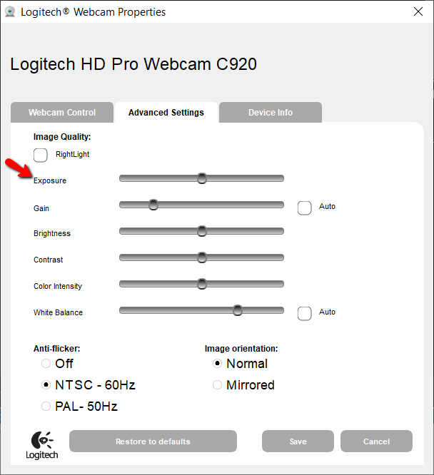 camera source settings