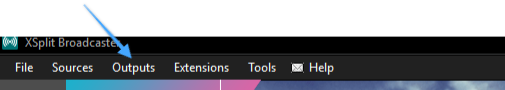 XSplit Broadcaster Outputs Tab