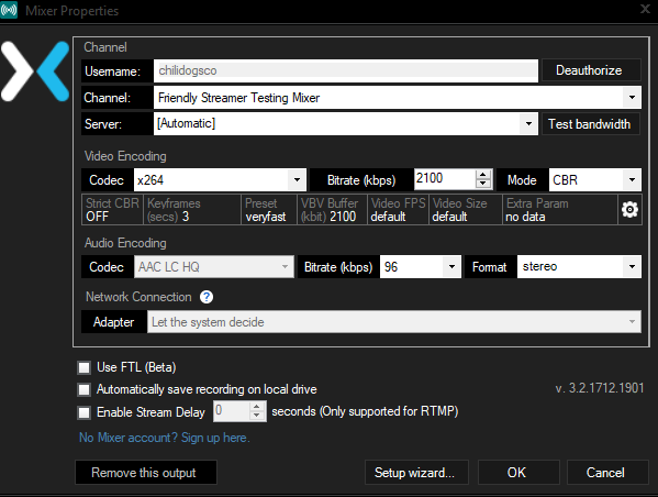 XSplit Broadcaster Mixer Properties