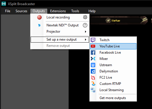 XSplit Broadcaster YouTube Live Set-up