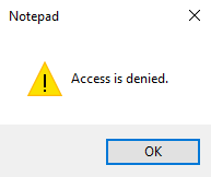 notepad access is denied