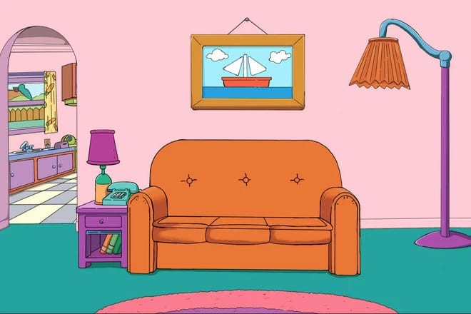 The Simpsons Sofa as a free webcam backgrounds