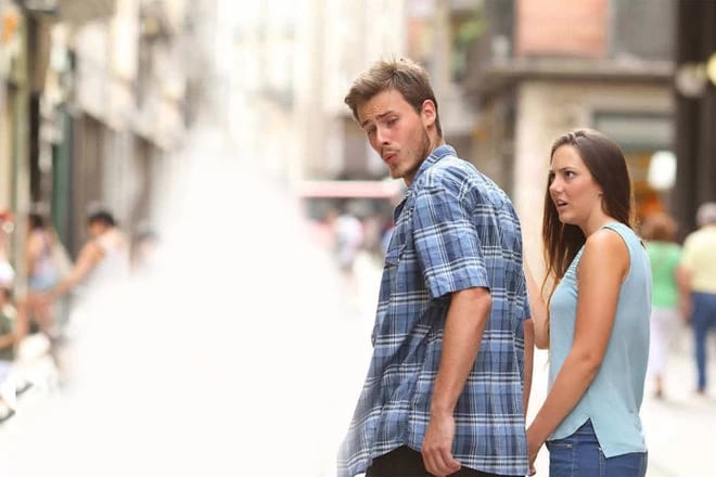 The girlfriend reviews meme as a free webcam backgrounds