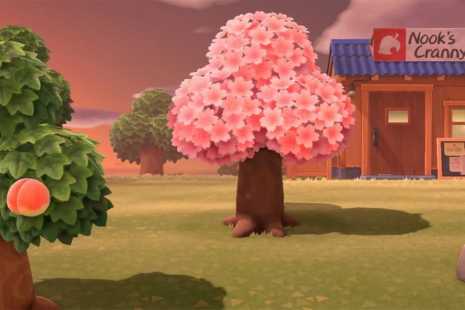 A shot from Animal Crossing New Horizons as a free webcam backgrounds