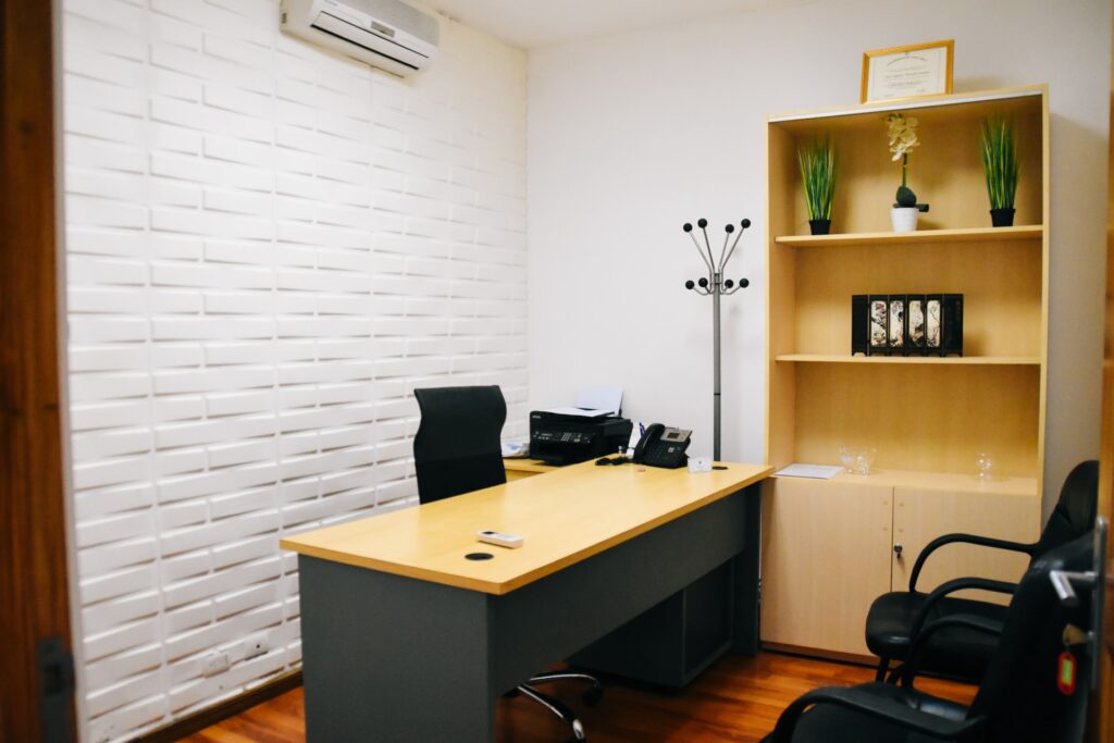 A home office scene as a free webcam background
