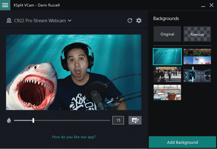 Someone underwater has added a shark using VCams custom watermark feature!
