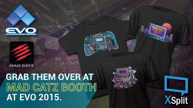 grab free XSplit t-shirts at Mad Catz booth